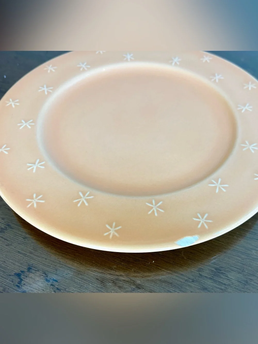 Waechtersbach Embossed Stars Salad Plate 8.25” Single (1) Orange Snowflakes-Read